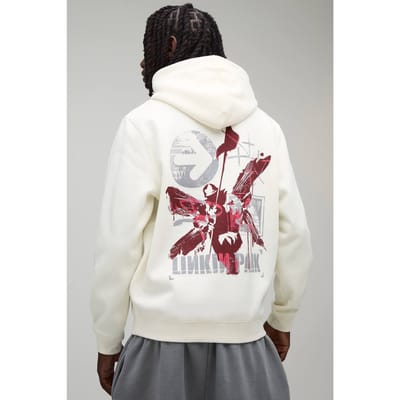 Regular Linkin Park Licentie Print Hoodie | Ecru | Size Large