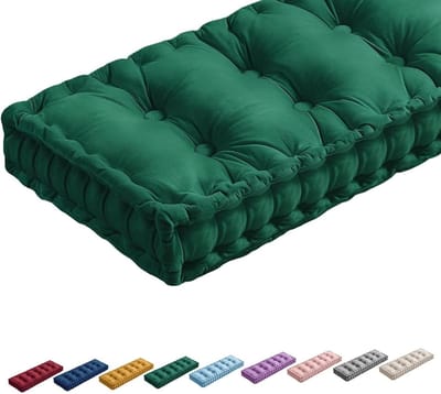 Bankkussen Fluweel - Zitkussen Tuinstoel - Comfortabel Zitten - Extra Dikke Vulling - 150x30x10cm - Donkergroen