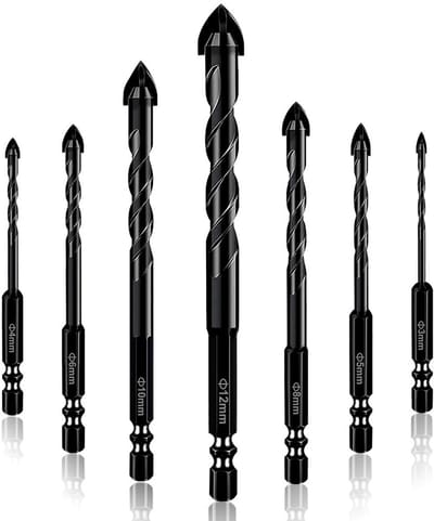 Dailygoody - Tegelboor Set - Professionele Boor voor Tegels - 7 Delen - Geschikt voor Keramiek Glas en Meer - Diameter 3-12 mm - Voor precisie boorwer