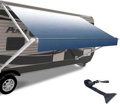 Luifel Doek Vervanging - Camper Luifel - Buiten Leven - Waterdicht Vinyl - 14 voet - Blauw