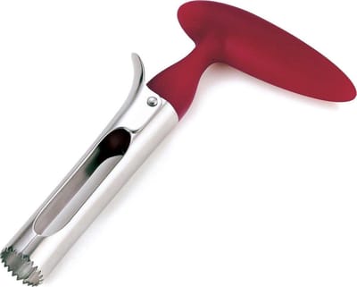 *** Appelboor - Appelsnijder - Klokhuis Verwijderaar - Appelboor RVS - Rood - Zilver van Heble® ***