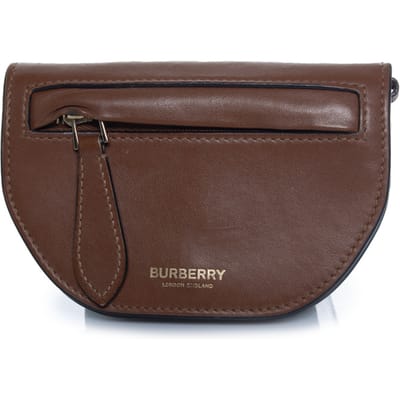 Burberry, bruine leren zadelportemonnee