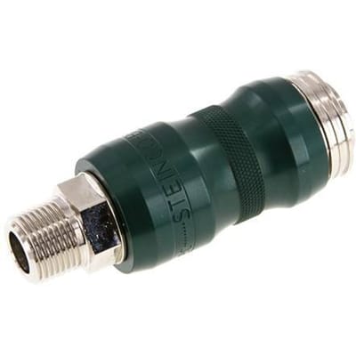 Vernikkeld Messing DN 7.8 Safety Luchtkoppeling Snelkoppeling met Schuifhuls R 3/8 inch Buitendraad - CLS7-M-BN-SES-038