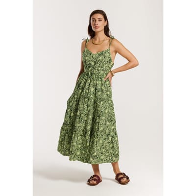Shiwi Josie Dress Daisy Bouquet Green Daisy Bouquet Größe: XS | Midikleider Outlet | Damen | Grün