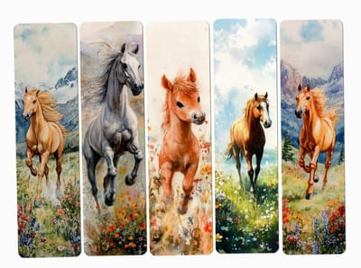 Viwado®Waterverf Paarden Bladwijzer Set – Handgemaakte Vintage Illustraties, Unieke Artistieke Boeken Accessoires voor Lezers, Studenten en Leraren – Perfect Cadeau voor Verjaardag, Kerst, Lerarendag en Terug-naar-School