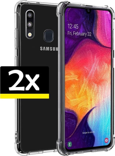 Hoesje - 2 Stuks - Geschikt voor Samsung Galaxy A20 - Sterk & Shockproof - Siliconen Case - Back Cover - Telefoon Hoes Shock Proof - Telefoonhoesjes - Transparant