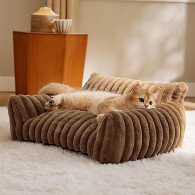 Lit Canapé pour Chat Lit Mignon pour Animaux de Compagnie pour Chats et Chiens Petits Moyens et Grands Lit Canapé Moelleux pour Animaux Domestiques Intérieur avec Antidérapant L