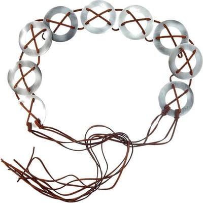 Behave - Heupriem festival stijl - bruin koord met zilverkleur