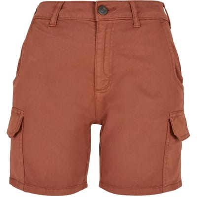 Urban Classics - High Waist Cargo Korte broek - Taille, 33 inch - Oranje