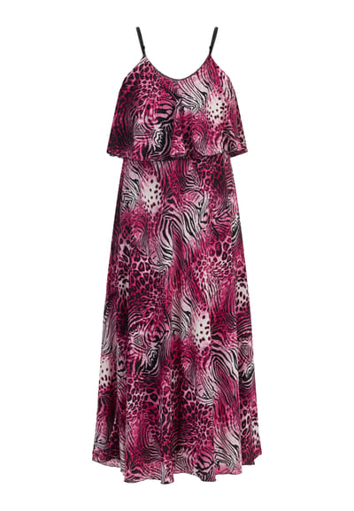 Faina Maxi-jurk met dierenprint Dames roze