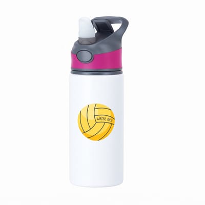 Hacebo® - Waterpolo waterfles met rietje roze - Watersport - Waterpoloërs - Sport - bal - cadeau - water fles - 650ML