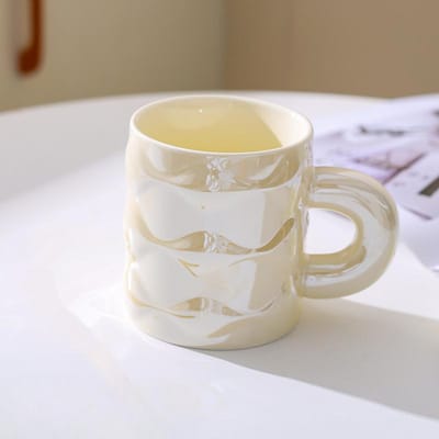 Mug de Luxe Léger de Haute Valeur Tasse Maison Bureau Souvenir Meilleur Ami Tasse Céramique Nacrée Tasse à Eau Étudiant 301-400ml