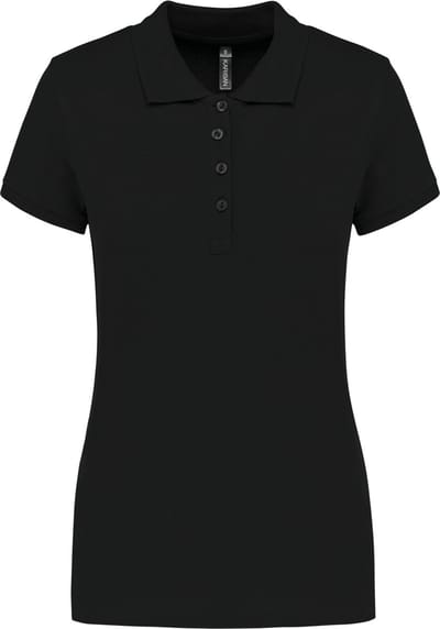 Kariban Piqué-damespolo korte mouwen K255 - Black - XS
