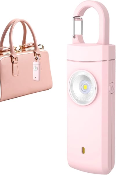 Persoonlijke Alarm - 130 dB - Geluid En Felle Flits - Persoonlijke Veiligheidsalarm - Sleutelhanger - Zaklamp - Persoonlijke Bescherming - Noodsignaal - Senioren Alarm - voor Ouderen, Vrouwen & Kinderen - roze