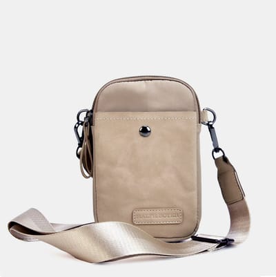 Dames Telefoontasje Beige - Telefoon Tasje Veel Vakken - Dames Schoudertasje voor Telefoon
