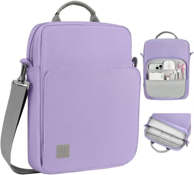 Tablet Sleeve Tas voor 9-11 Inch Tablets, Draagtas voor iPad en Galaxy Tab A8 met Schouderriem en Handvat, Grijs Paars