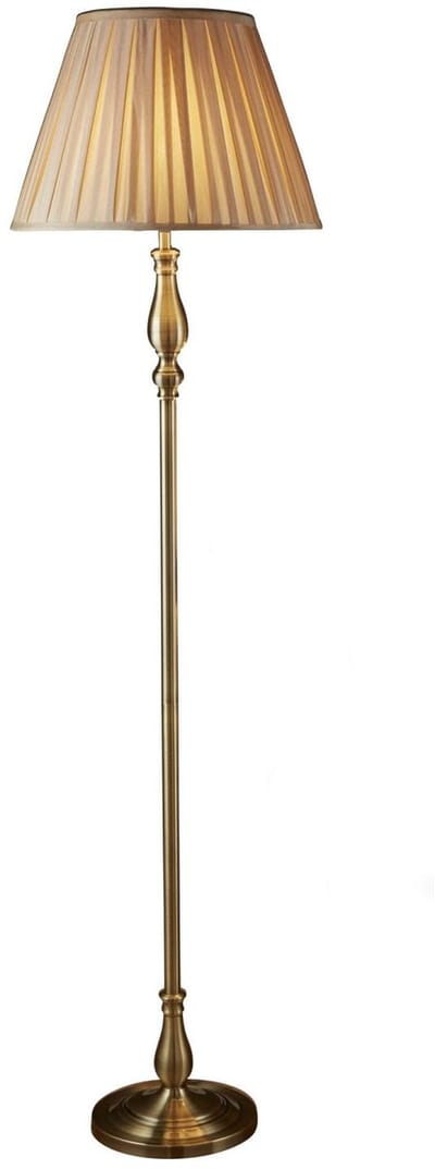 Licht-Erlebnisse - Flemish - Staande lamp - E27 - van - Zacht staal stof - in - Antiek messing bruin