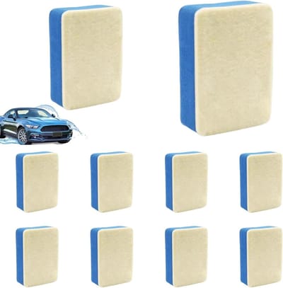 Glasreinigingspads - Polijstdoeken - Auto Ruiten Reinigen - Oliefilm Verwijderen - 10 Stuks - Meerkleurig