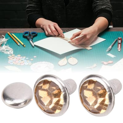 50 Ensembles Rivets Strass Clous Diamant Cristal Artisanat Cuir Sac Décoration Vêtements 8mm Bord Argenté