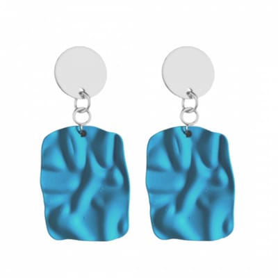 Clip oorbellen-Petrol Blauw-Goudkleurig-Satijn- geen gaatje- Charme Bijoux
