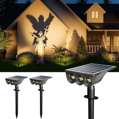 Solar Tuinspot – 3 LED Buitenlamp op Zonne-energie, Prik- & Wandmontage, Voor Tuin, Pad en Decoratieve Verlichting