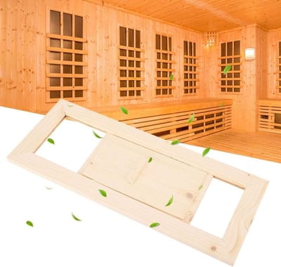 Ventilatierooster Hout - Luchtrooster Sauna - Ventilatie Verbeteren - Instelbare Luchtspleet - 34 cm - Houtkleur