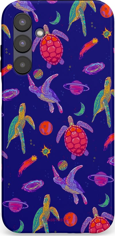 Casetastic Hoesje Geschikt voor Samsung A25 - Stijlvolle Beschermende Duo-layer Case - Kosmische schildpad