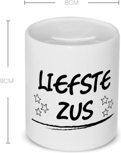 Akyol - liefste zus Spaarpot - Zus - je zus - verjaardagscadeau - cadeau voor zus - gift - kado - 350 ML inhoud