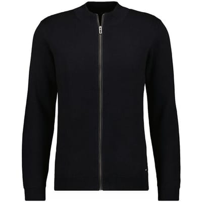 Ragman Vest Cardigan Cotton Cashmere Fine Structure Zwart / male