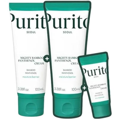 PURITO SEOUL Mighty Bamboo Panthenol Crème Duo Set 100ml + 100ml (+15ml) 100ml + 100ml + 15ml