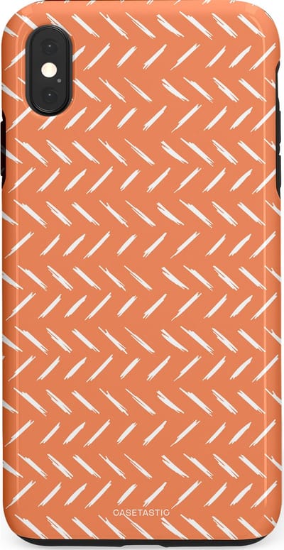 Casetastic hoesje geschikt voor Apple iPhone XS Max - Dubbellaagse bescherming - Oranje Witte Nederland Cross Patroon - Fashion Case - Terracotta Zand