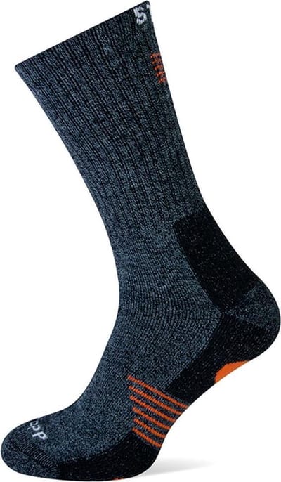 STAPP | 3-paar | Stevige Bamboe Wandel- en Werksokken Bamboo 28400 | Unisex | Grijs / orange | Maat 39-42