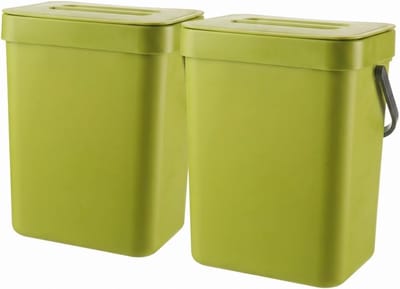 Hangende Prullenbak - Keuken Afvalbak - Keuken Afval Sorteren - Met Geurafdichtingsdeksel - 3L - Groen