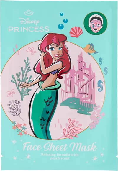 Disney princess Face sheet mask - Ariel under the sea - Relaxing kalmerend gezichtsmasker - tissue masker - peach perzik