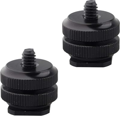 Ronte - Camera Accessoires: Hot Shoe Mount + 1/4"-20 Statief Adapter - Metalen Constructie - Dubbele Hot Shoe Houder - Geschikt voor DSLR Camera Rig