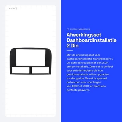 Dashboardafwerkingsset Eenvoudige installatie - Montageaccessoires - Duurzaam ABS-kunststof - Naadloze pasvorm - Getextureerde look - Geschikt voor 2 Din Stereo - Radiopaneel