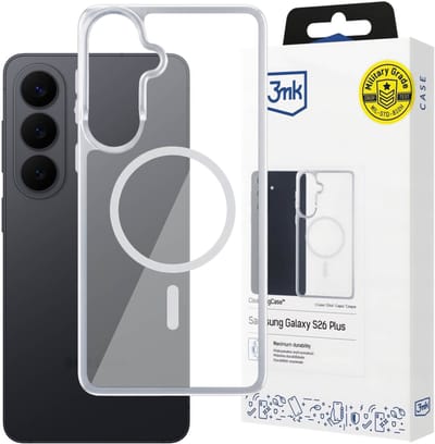 Doorzichtig magnetisch hoesje voor Samsung Galaxy S26, stevige behuizing, bescherming voor camera - 3mk Armor MagCase