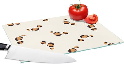 Glazen Snijplank - 28x20 - Panter - Pastel - Dieren - Patronen - Snijplanken Glas