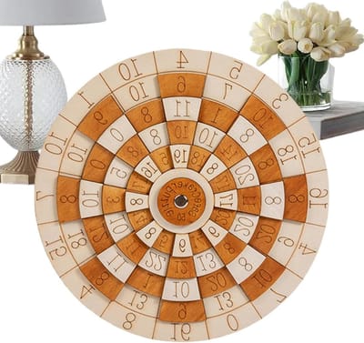 Wiskundige Puzzel - Cijferspel Hout - Mentale Training - Draaibaar Wiel - 20 cm Diameter - Niet gespecificeerd