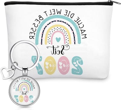 Verjaardagscadeaus voor Vrouwen - Kleurrijke Make-up Tas met Sleutelhanger, Vriendschap Cadeau voor Moeder, Vriendin of Zus