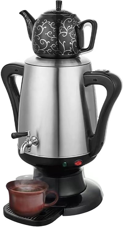 Elektrische Waterkoker - Zetapparaat - Dranken Warm Houden - Automatische Opwarmfunctie - 4L Pot 1L Beker - Zilver