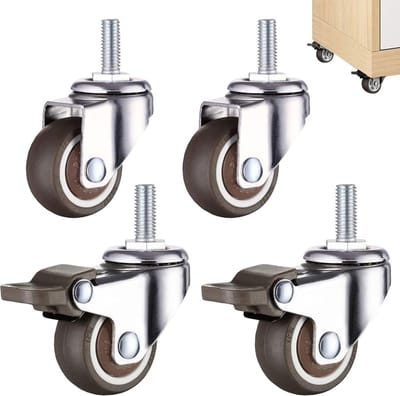 Cosensi- Wielen Set van 4 - Zwenkwielen met Rem - 360° Draaiend - Rubber - Geschikt voor Meubels - Hoog draagvermogen