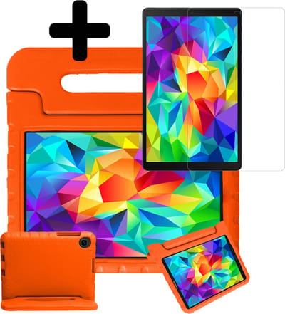 Hoes - Geschikt voor Samsung Galaxy Tab A 10.1 (2019) - Met Screenprotector - Kinderhoes Shockproof Bumper - Kidsproof Case - Tablet Hoesje - Kinder Hoesje Cover - Oranje