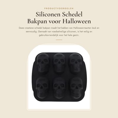 Dailygoods- Schedel Bakpan - Siliconen - Antiaanbak - Duurzaam - Warmtebestendig - Voedselveilig - Flexibel - Cakevorm