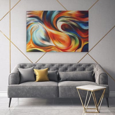 Artaza Canvas Schilderij Abstract - 120x80 cm - Groot - Wanddecoratie Kleurrijk - Muurdecoratie Woonkamer - Schilderijen Op Canvas