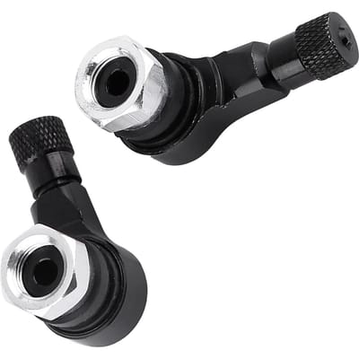 2 stuks 11,3 mm Universele Motorfiets Aluminium Velgen Bandventiel Stelen Doppen 90 Graden Zwart zwart