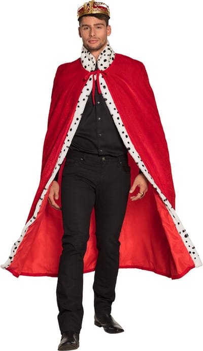 Boland - Mantel koning deluxe rood - Volwassenen - Koning - Prinsen en Prinsessen- Middeleeuwen