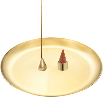 Famanu - Set van 3 roestvrijstalen wierookhouders met asvanger, minimalistisch design voor meditatie, yoga of huisdecoratie