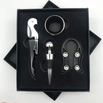 Wijn opener - Wijnflesopener-set - 4 in 1 -  Wijnstopper - Wijn Accessoires - RVS