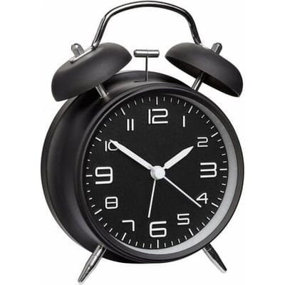 TFA 60.1025.01 - Wekker - Analoog - Stil uurwerk "Sweep" - Alarm - Metaal - Glas - Achtergrondverlichting - Zwart